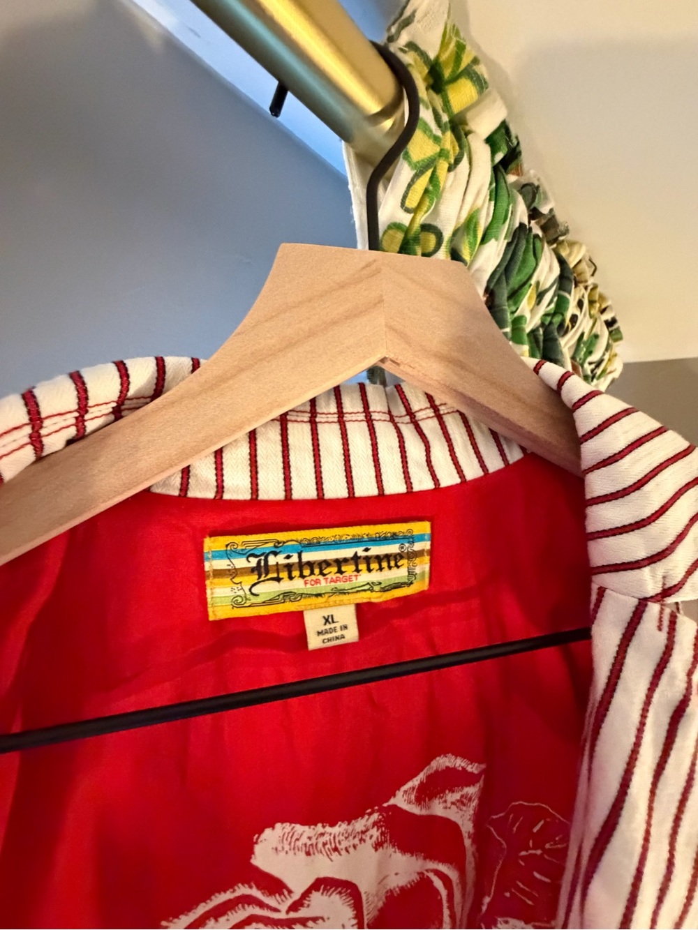 Libertine for Target Striped Blazer with Red Rose Lining, XL - Picture 3 of 7